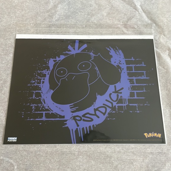 Pokemon Psyduck Ninetendo Full Art Posters Set of 2 8x11 in protective sleeve - Picture 11 of 12